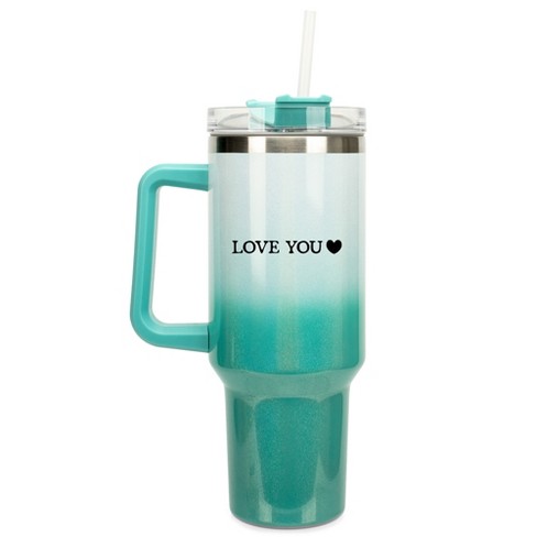 Elanze Designs Turquoise Blue 20 Ounce Double Wall Stainless Steel Glitter Travel Tumbler With Sliding Lid And Straw, Why Be A Princess You Can Be A - image 1 of 1