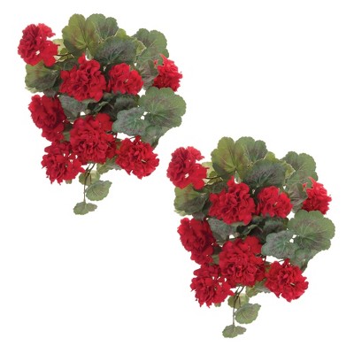 Hanging Geranium Floral Bush (Set of 2)