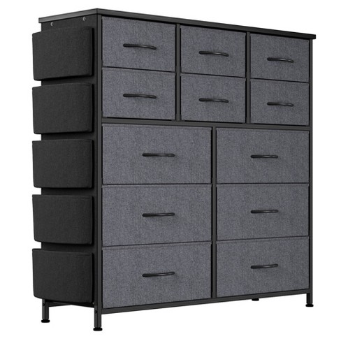 Reahome 6 Drawer Steel Frame Bedroom Storage Organizer Chest Dresser With  Waterproof Top, Adjustable Feet, And Wall Safety Attachment, Black Grey :  Target