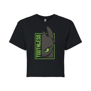 Women's - How to Train Your Dragon - Toothless Cropped Graphic T-Shirt - 1 of 4