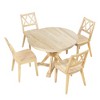 5 Piece Dining Table Set for 4, Round Extendable Kitchen Table with 4 Upholstered Chairs, Kitchen Breakfast Table Set for Kitchen Living Room - 2 of 4