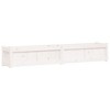 vidaXL Garden Planters Outdoor Plant Pot Flower Box 2 Pcs - Solid Pine Wood, White, 70.9" x 12.2" x 12.2", Decorative Rectangular Garden Furniture - 4 of 4