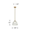 360 Lighting Williams 12" Modern Pendant Ceiling Light Fixture Dining Room Over Table Kitchen Island Dome Hanging Antique Brass Finish Glass Mini - 4 of 4