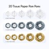 EpiqueOne 20-Piece Tissue Paper Pom Poms Party Decoration Kit - Gold, Silver & White | Different Sizes - 6", 8", 10", 12" & 14" - 3 of 4