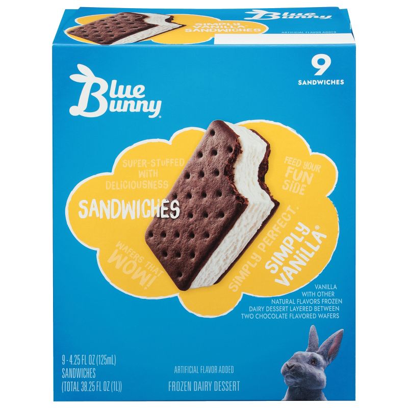 Blue Bunny Frozen Premium Sandwiches Vanilla - 9ct, 1 of 7