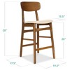 Best Choice Products 2-Piece Farmhouse Counter Height Bar Stool Set w/ Cushioned Seat, Wooden Backrest - 2 of 4