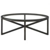 Kumasinova 22"/46" Round/Oval Coffee Table,Center Table with Tempered Glass Top,Side Table with Soild Wood Base,Simple End Table for Living Room - 2 of 4