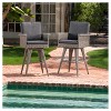 Puerta Set of 2 Wicker Barstools: Cushioned, Swivel, Weather-Resistant - Christopher Knight Home - 2 of 4