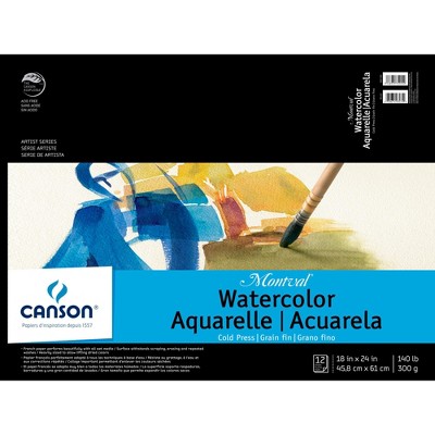 Montval Acid-Free Cold Press Watercolor Paper, 140 lb, 18 x 24 Inch, Natural White