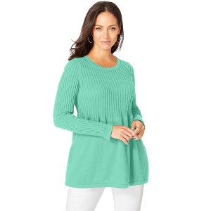 Jessica London Ribbed Baby Doll Tunic Sweater - 1 of 4