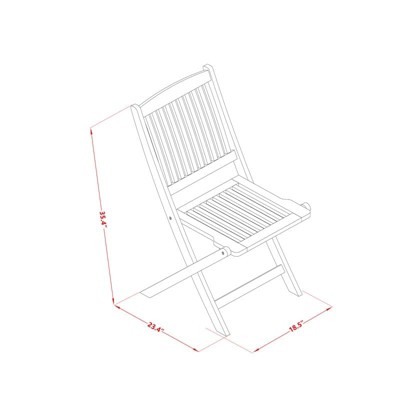 Natural Oil Acacia Wood Foldable Patio Dining Chairs, Set of 2