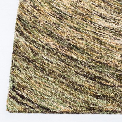 Green Hand-Tufted Wool Round Area Rug, 4' x 6'