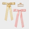Claw Hair Clip and Bow Set 3 pk - A New Day™ Pink - 2 of 4