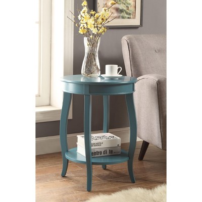 NicBex 18"W Round Sofa Table with Storage Shelf Space-Saving Couch Table for Small Spaces