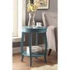 Okak 18"W Round Coffee Table with 1 Layer of Storage Sofa Couch Table for Small Spaces, Teal - 2 of 4