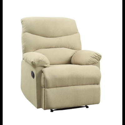 Beige Microfiber Massage Recliner with Wood Frame