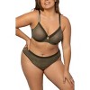Curvy Couture Women's Solid Sheer Mesh Full Coverage Unlined Underwire Bra  Chocolate 40h : Target