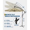 10FT Cantilever Umbrella with Cross Base, with Infinite Tilt and Crank Lift, Fade-Resistant Cross Base Canopy for Deck Pool Garden Backyard - 3 of 4