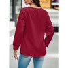 Women's Casual Crewneck Pleated Lantern Long Sleeve Pullover Sweater Loose Ribbed Knit Jumper Tops - 3 of 4