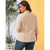 Clearlove Casual Blazer for Plus Size Women Office Business 3/4 Sleeve Open Front Cardigans Jacket Work Suit with Pockets - 3 of 4