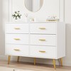 Modern 6 Drawer Dresser with Storage Space, Wooden Dresser with Gold Handles, 6 Chest of Dresser with Drawers for Bedroom, Living Room and Entryway - 2 of 4