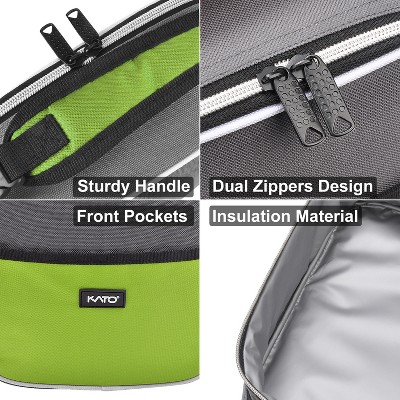 Kato Small Blue and Gray Insulated Lunch Tote Bag