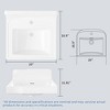 COZONY Bathroom Vessel Sink, White Ceramic Semi-Recessed Square Countertop, Basin with Faucet Hole for Modern Vanity - 2 of 4