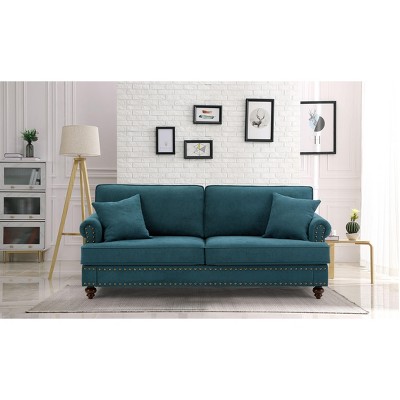 VASIP Modern Sofa for Living Room, 82" Green Chenille Sofa Couch, Sectional Love Seat Couch with Brown Legs