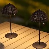 JONATHAN Y Tilly Modern Coastal Indoor/Outdoor Wicker Shade Rechargeable/Cordless Dimmable Integrated LED Table Lamp - 2 of 4