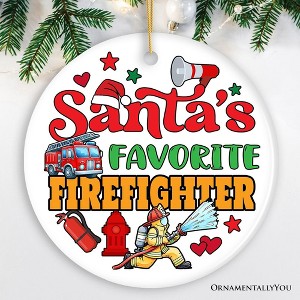 Santa's Favorite Firefighter Christmas Ornament, Funny Appreciation Gift| OrnamentallyYou - 1 of 4