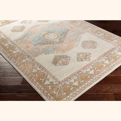 Habsburg Oval Blue and Beige Hand-knotted Synthetic Rug 5' x 7'