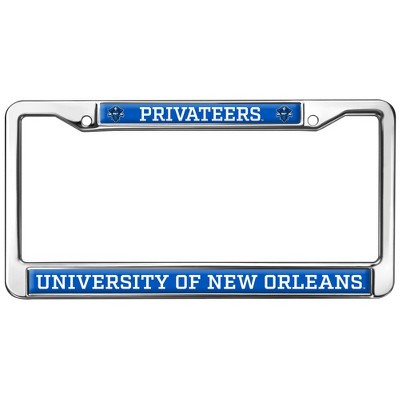 The University of New Orleans Mascot Full Size Standard License Plate Metal Frame