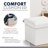 Ornavo Home 2 Pack 12" Small Square Collapsible Storage Ottoman, Foot Stool, Seat - 3 of 4