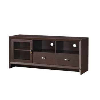 Modern TV Stand for TVs up to 60" with Storage Dark Brown - Techni Mobili