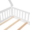 CAVINAS Twin Bed Frames, Tent-Shaped Twin Floor Bed with Guardrails, Slatted Platform Bed for Bedroom, Living Room - 2 of 4