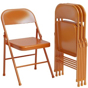 Folding Chairs 2/4 Pack, Foldable Chairs with Metal Frame Hold Up to 350 Pounds - 1 of 4