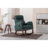 CAVINAS Linen Upholstered Accent Chair with Wood Legs,Modern Rocking Chairs with High Back and Side Pocket for Bedroom,Reading Room - 2 of 4