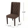 Dining Chairs Bar stool Upholstered Chair Contemporary Barstools with Button Tufted Decoration and Wooden Legs, Brown-Christopher Knight Home - 3 of 4