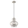 Livex Lighting Art Glass 1 - Light Pendant in  Brushed Nickel - 3 of 4