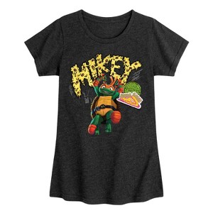 Girls' - Teenage Mutant Ninja Turtles - Michelangelo AKA Mikey Fitted Short Sleeve Graphic T-Shirt - 1 of 4