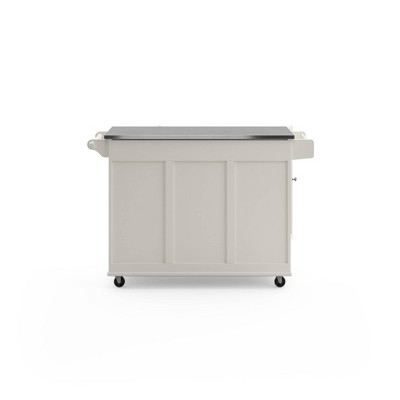 Stainless Steel Top Rectangular Kitchen Cart with Spice Rack and Storage