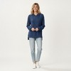 Anna-Kaci Women’s Long Sleeve Waffle Knit Hoodie Top with Kangaroo Pocket Soft Relaxed Fit Drop Shoulder Design - 3 of 4