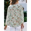 Coolmee Women's Blouses Floral Boho Tops V Neck Lightweight Long Sleeve Shirts Fall Dressy Casual Vacation Outfits - 4 of 4