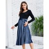 Maternity Dress Women's High Waist Floral Print Pleated Maxi Skirt Casual Flowy Swing A Line Long Skirts - 4 of 4