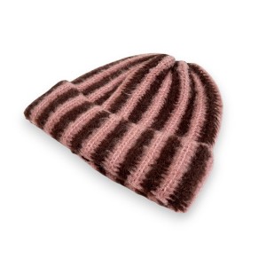 Anna-Kaci Knit Beanie with Colorblock Stripes and Folded Cuff Winter Hat - 1 of 3