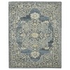 Denim Blue And Ivory Wool Oriental Hand Tufted Area Rug - 4 of 4