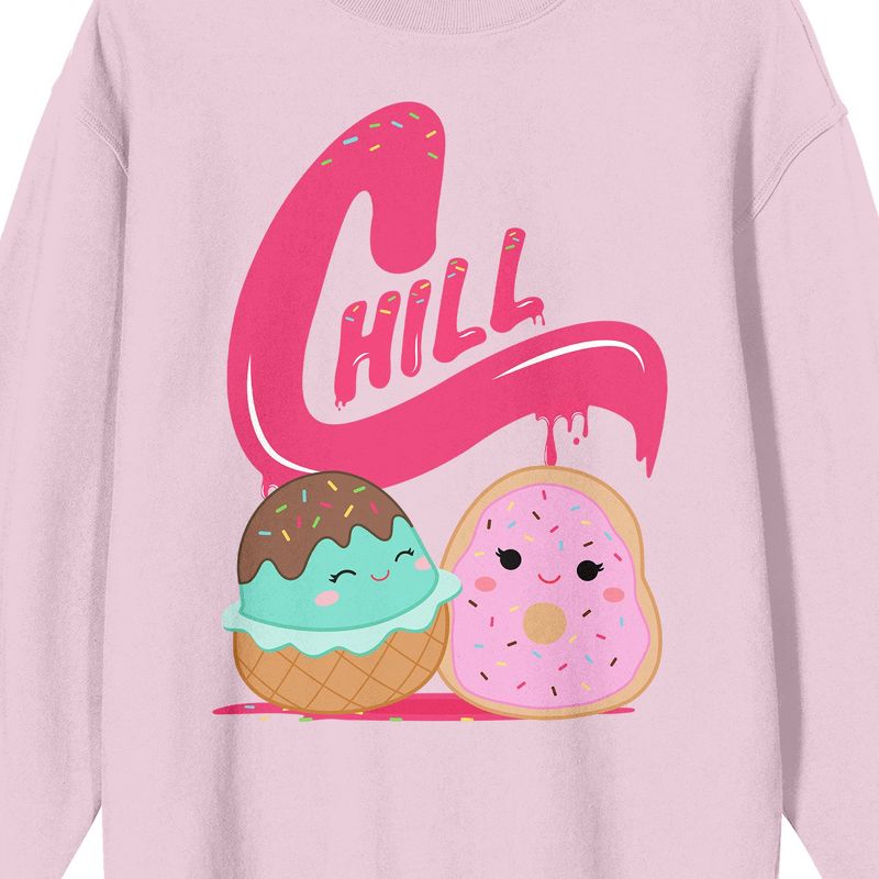 Squishmallows Chill Crew Neck Long Sleeve Cradle Pink Youth Sweatshirt, 2 of 3