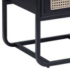 19" Colson Accent Table Black Finish - Acme Furniture: 24" High, Glass Top, Metal Frame, Storage Drawer - 2 of 4