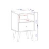 ChicFurnit Nightstand Modern Storage Table with Drawer for Bedroom Organization, White, 24.61"*17.52"*6.5" - 3 of 4