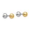 Black Bow Jewelry Kids Reversible 5mm Ball Screw Back Earrings in 14k Two-tone Gold - 2 of 4